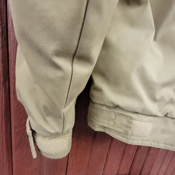 Lg Woolrich Men’s Khaki Insulated Field Barn Jacket Plaid Lined Corduroy Collar - Picture 7 of 9